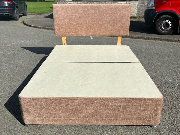 Brown Double bed base & Headboard - Main image