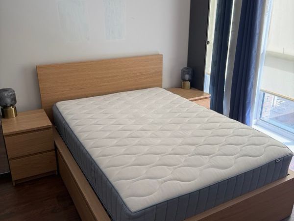 Malm bed with 2 drawers, mattress and lockers - Main image