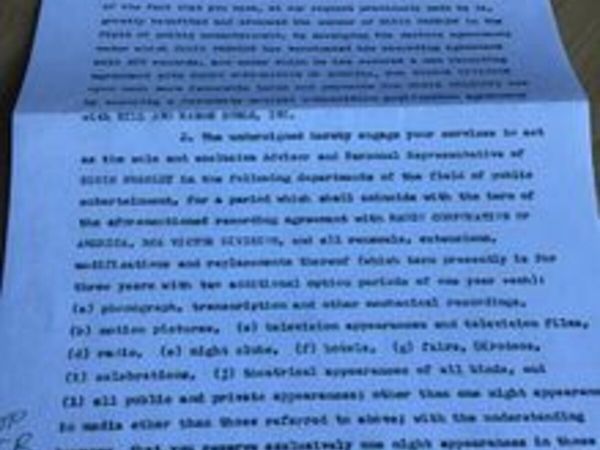 Elvis Memorabilia- Agreement Contract - Main image