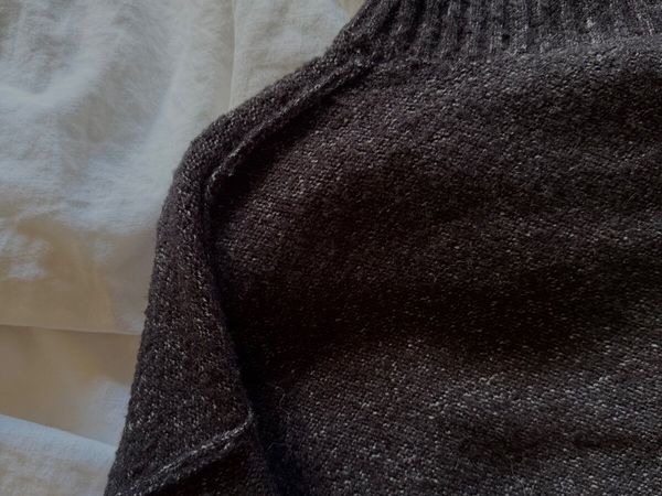 Black Shimmer Ribbed Turtleneck Sweater - Main image