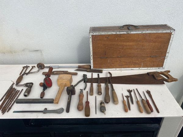 Antique 1950s Carpenter’s Toolbox & Full Tool Set - Main image