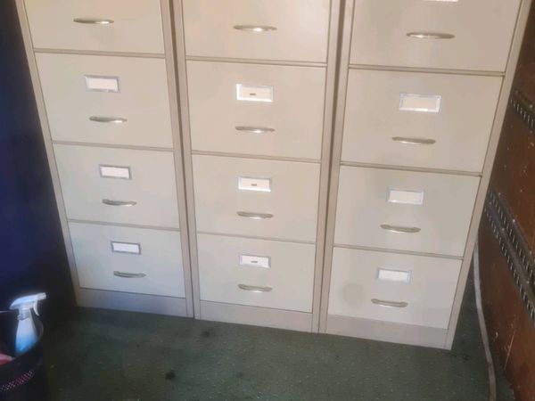 4 drawer retro metal filing cabinets - Main image