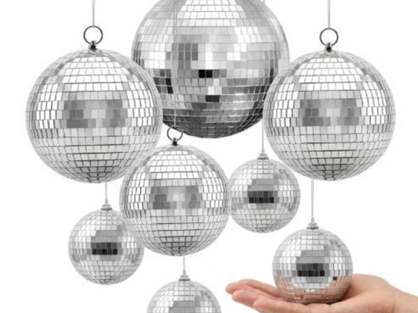 Mirror Disco Ball 100/150/200 mm 8-Pack - Main image