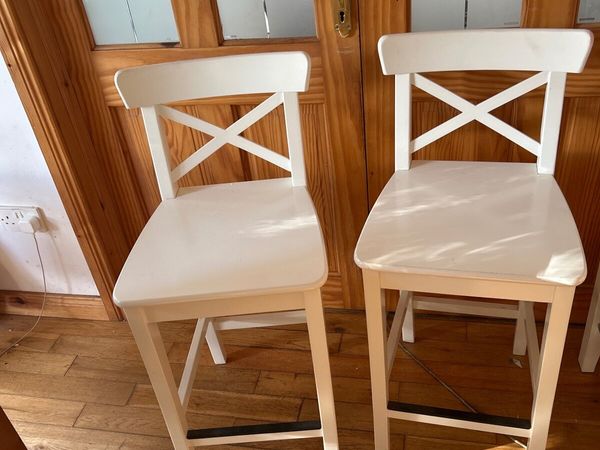 2 IKEA Ingolf/Rosentorp barstools with backrest - Main image