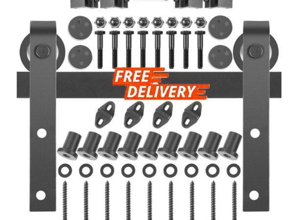12FT Heavy Duty Double Sliding Barn Door Hardware - Main image