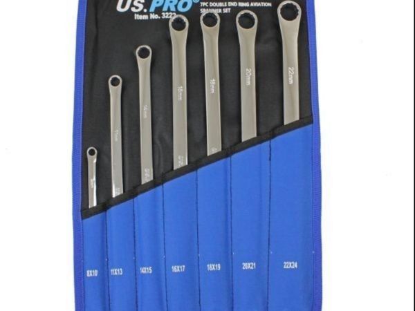 Brand New 7 Pc Double End Ring Avatation Spanners - Main image