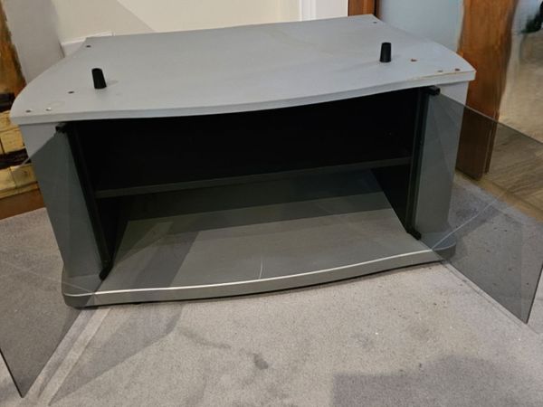 Grey TV stand & Cabinet, on castors - Main image