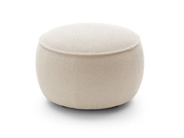 Siena Luxury Round Pouffe 65 cm Boucl Fabric - Main image