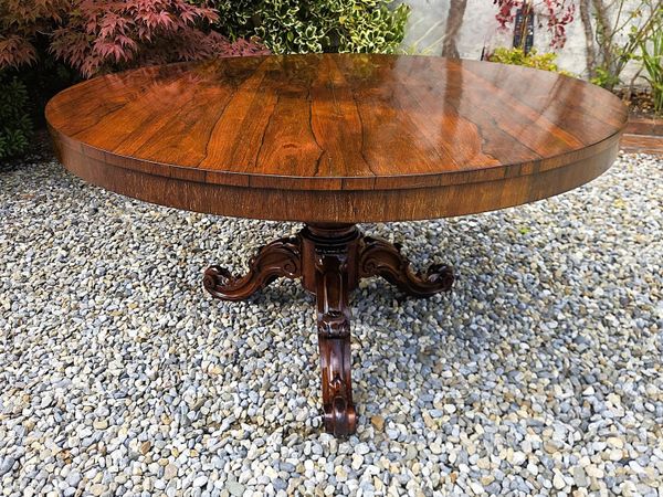 Victorian Rosewood Round Table - Circa 1850 - Main image