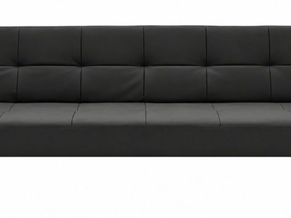 Black leather sofa bed - Main image