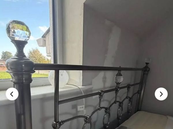 Beautiful Double Metal framed bed- Crystal detail - Main image