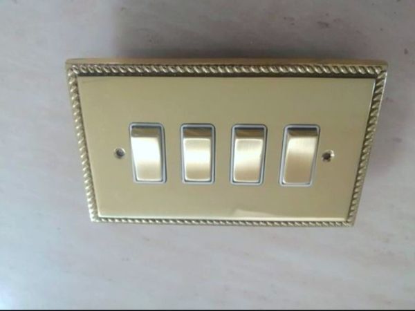 Georgian Brass Light Switch - Main image