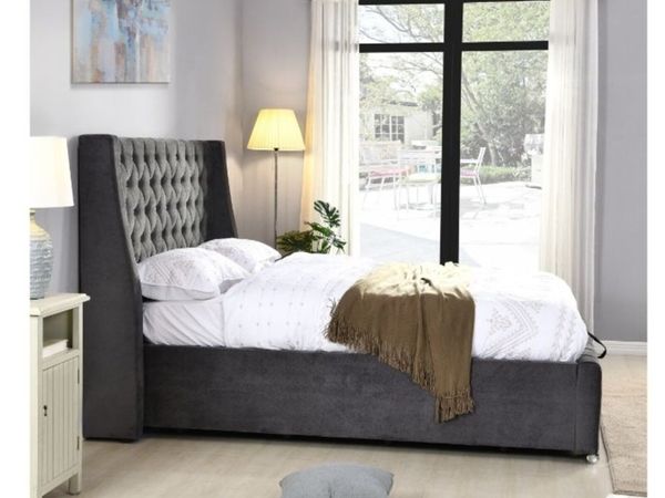 Jersey Dark Grey Fabric Bed - Main image