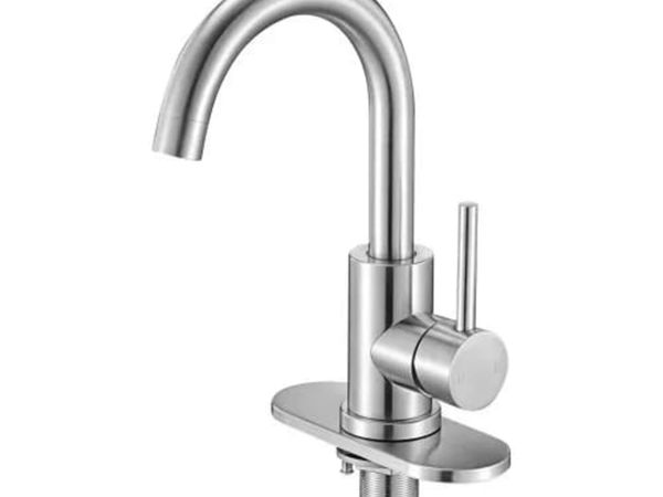 Single Handle Sink Faucet, Brushed Nickel Single H - Main image