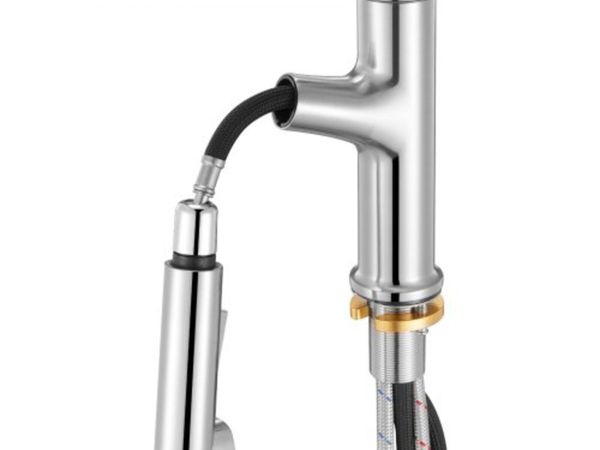 Single Handle Pull Out Faucet 1 or 3 Hole, Brushed - Main image