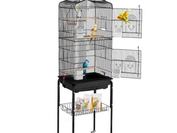 Large Bird Cage, 62 in, Open Top Parakeet Cage wit - Main image