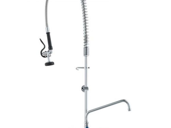 Commercial Faucet with Pre-Rinse Sprayer, 44" Heig - Main image