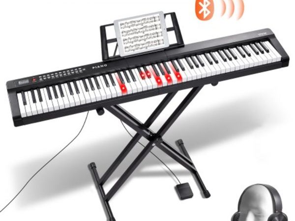 88 Key Digital Piano Keyboard, Semi Weighted Keys, - Main image