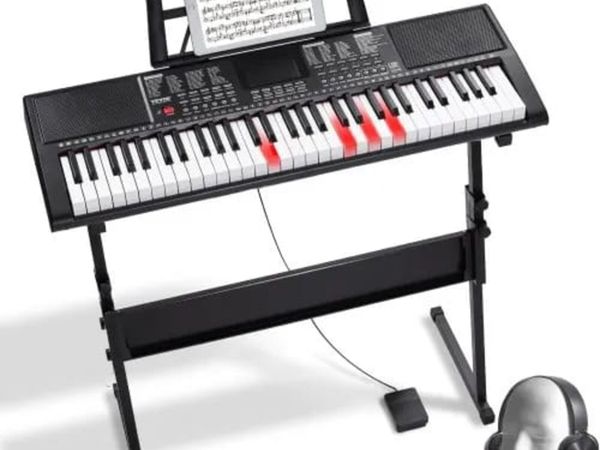 61 Key Digital Keyboard Piano, Lighted Keys, Elect - Main image