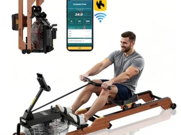 Water Rowing Machine, 6-Level Quiet Resistance, Wo - Main image