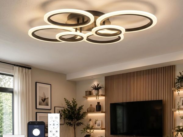Chandeliers Ceiling Light with Remote App 6 Rings - Main image