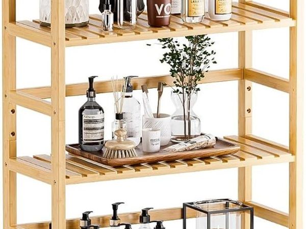 Bamboo Shelf 6-Tier Adjustable Tall Open Bookcase - Main image