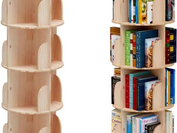 Rotating Hexagonal Children's Bookcase Tall Floor - Main image