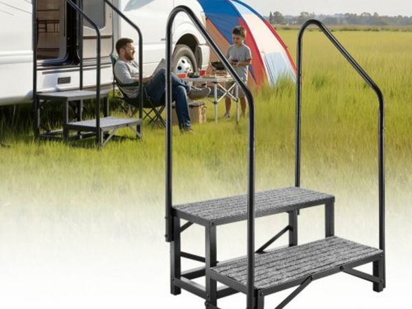 RV Steps with Dual Handrails, 2 Steps, 300 kg Load - Main image