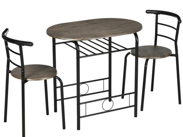 3-Piece Bistro Set, 1 Table, 2 Chairs, 80cm x 53cm - Main image