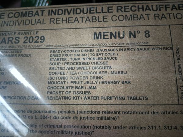 Military 24 hour field ration French with heater. - Main image