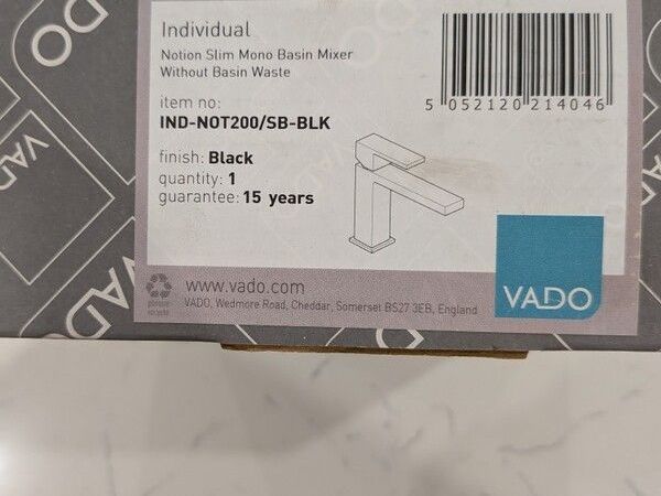VADO Slim Mono Basin Mixer Tap - Main image