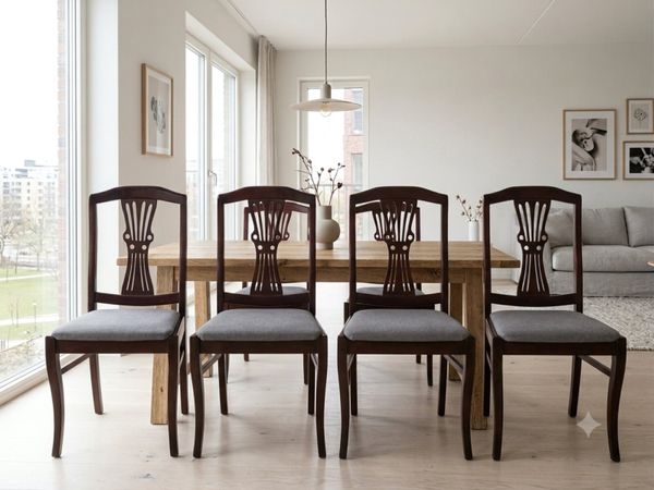 4  solid wooden dining chairs - Main image