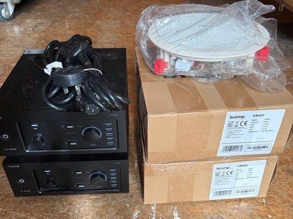 Biamp MA30 paging Amplifiers with speakers. - Main image