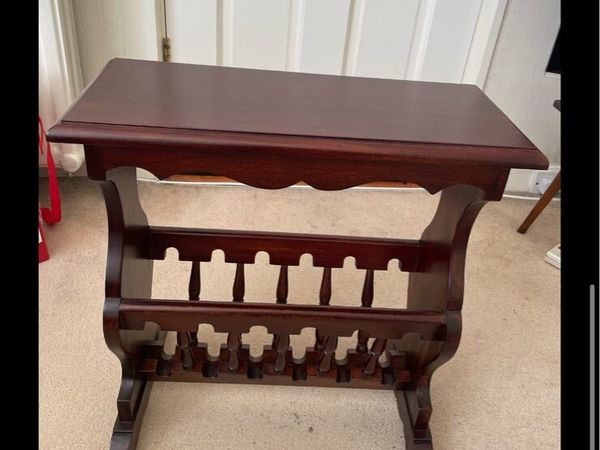 Mahogany Side Table with Magazine Rack - Main image