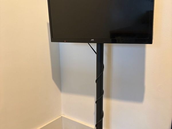 JVC TV with Mobile Heavy-Duty Rolling Floor Stand - Main image
