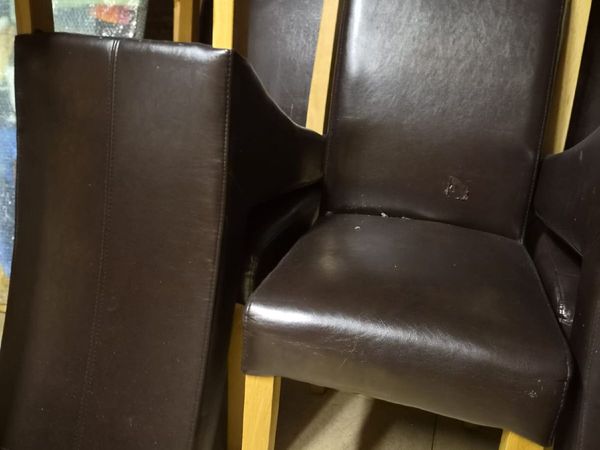 8 Dark Brown Kitchen chairs - Main image