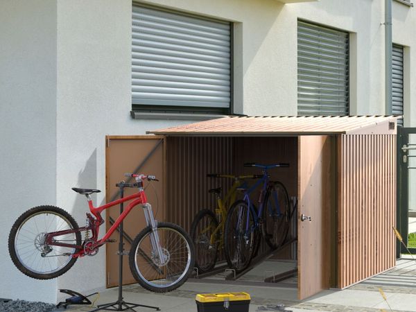 4🚲 6x6 Steel Bike Storage Shed – Holds 4 Bikes | - Main image