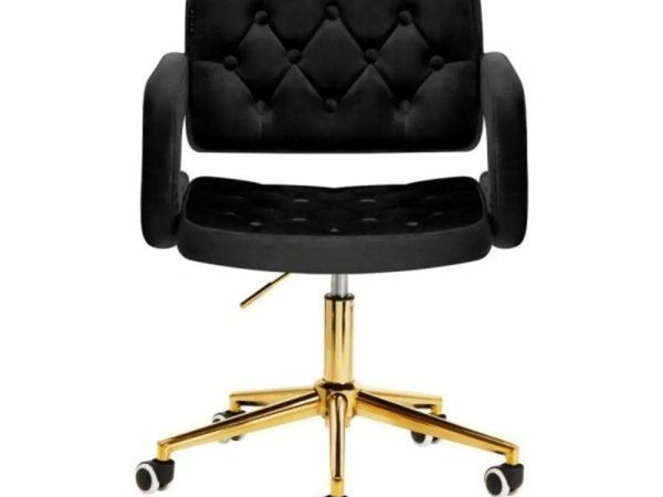 Black velvet swivel chair - Main image