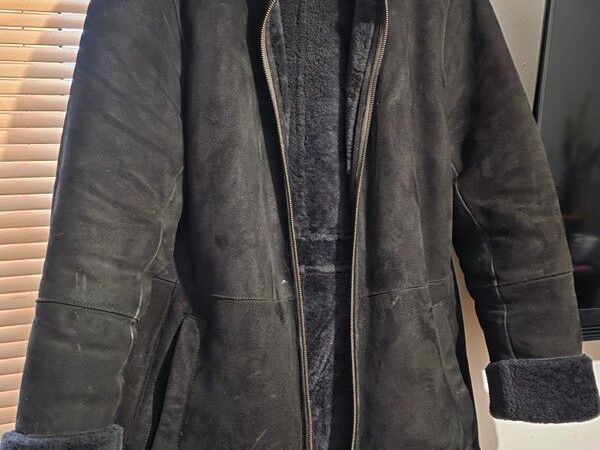 All Saints Stride funnel spanish merino shearling coat. - Main image