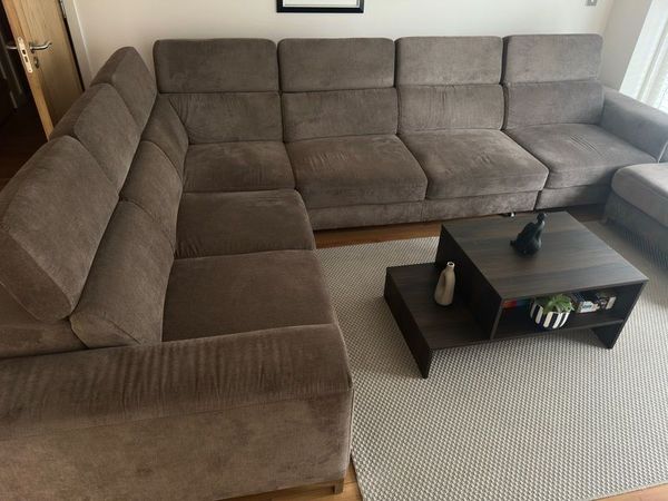 Large Corner Sofa Bed + Rug + Coffee Table, ONO - Main image