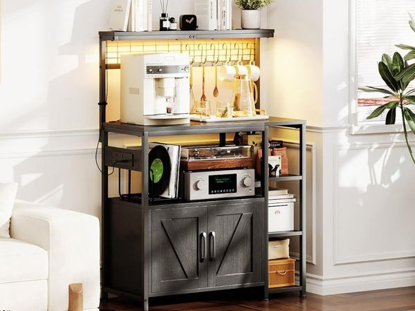 Bakers Rack with Power Outlet 6-Tier Kitchen - Main image