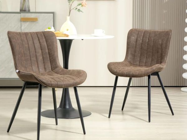 Set of 2 modern tufted dining chairs for living ro - Main image