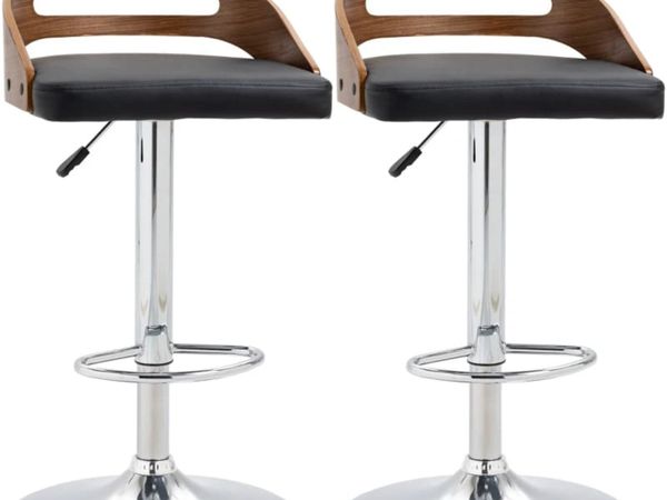 Set of 2 Contemporary Design Bar Stools Adjustable - Main image