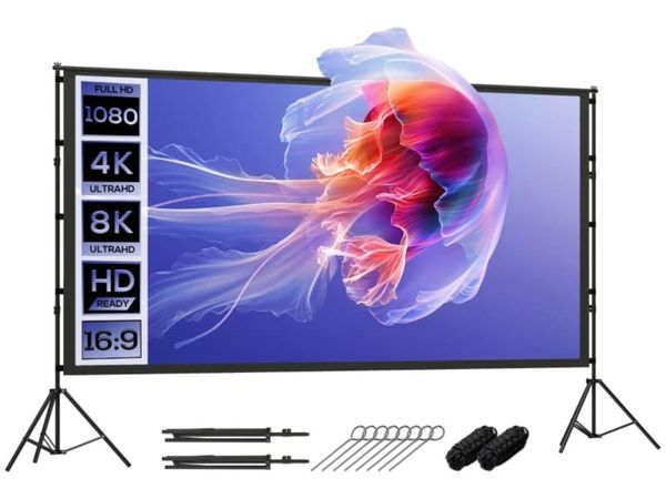 Projection Screen 304.8 cm 16:9 HD 4K/8K, 160° Vie - Main image