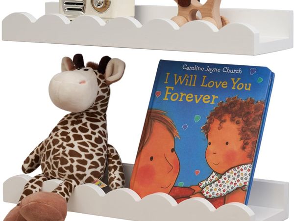 Floating Bookshelf Scalloped Nursery Book Shelves - Main image