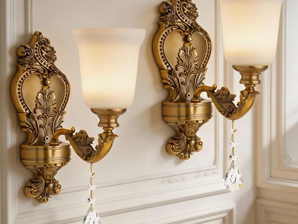 2-Pack Retro Wall Sconce with Milk Glass Shade - Main image
