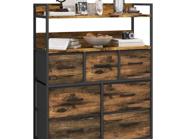 Rustic Chest of Seven Fabric Drawers - Rustic Brow - Main image