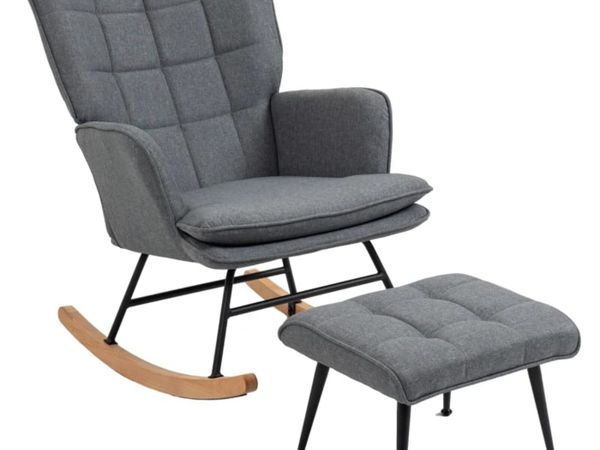 Rocking chair with ottoman, comfortable, up to 130 - Main image