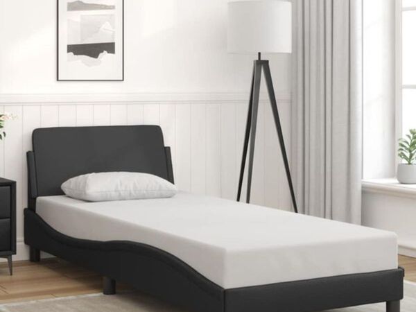 Bed Frame "Dover" Black 90x190 cm Single Faux Leat - Main image