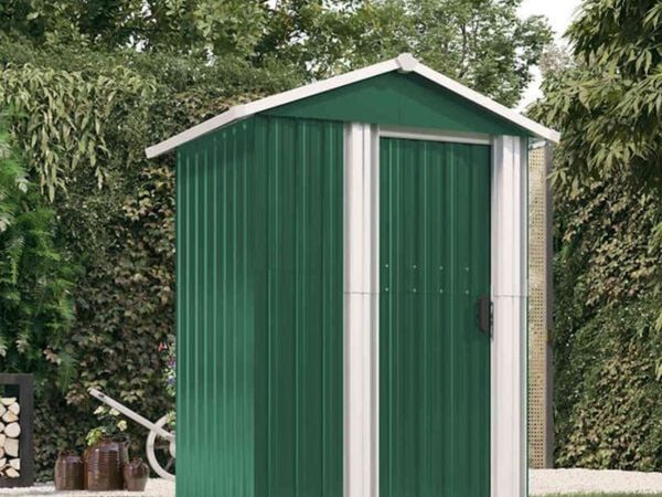 Garden Shed Green 126x97.5x177 cm Galvanised Steel - Main image